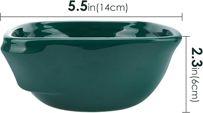 Linkidea Ceramic Shaving Soap Bowl, Wide Mouth Grooming Cup for Men, Foaming Dish for Wet Shave, Easy Lathering, Compatible with All Shaving Brushes (Green)