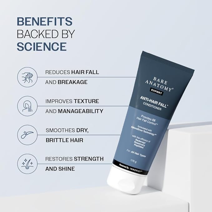 Anti-Hair Fall Conditioner with Redensyl, Rosemary & Peptides | Reduces Thinning & Breakage | Strengthens Strands, Controls Frizz & Adds Shine | For All Types | 175 g