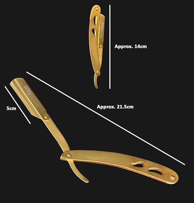 G4 Professional Straight Edge Razor for Men with 100-Pack Replaceable Derby Blades Barber Single Blade Shaving Razor -navajas para barbero