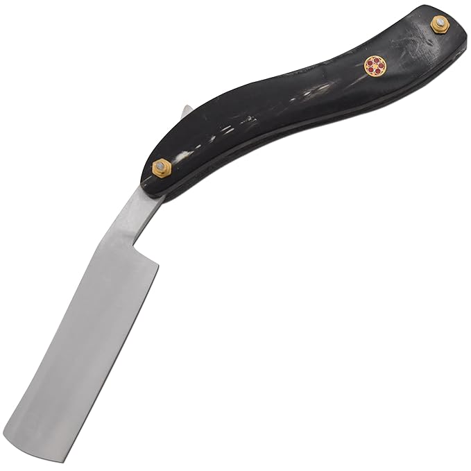 Straight Razor | Straight Edge-Razor Red Wood & Bone Handle- Sharp | High Hardness Stainless Steel Cutthroat Straight Edge Blade | Barber Razor (220)