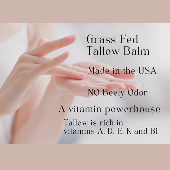 Aspen Kay Naturals Handmade 100% Grass Fed Beef Tallow Balm for Skin Care, Organic Moisturizer + Chamomile, Yarrow & Calendula (Unscented) Organic Body Butter - 2 fl. oz. Made in USA