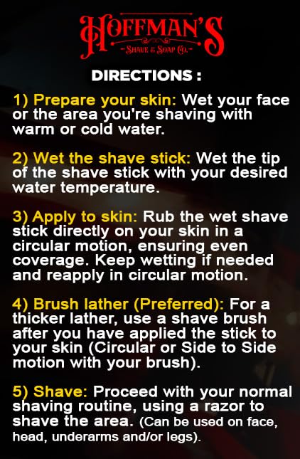 Hoffman's Bushido Traveling Shave Stick, Beef Tallow, Applewood, Tonka Bean, Spice, Vanilla Bourbon, 2.5 oz, Luxury On-The-Go, Small Batch, Made in USA