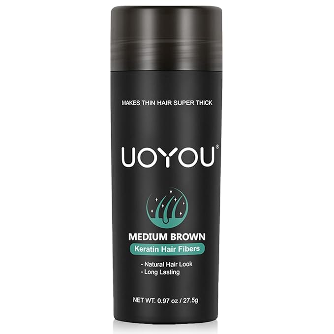 MEDIUM BROWN Hair Fibers for Thinning Hair 27.5g Bottle | Undetectable & Natural Keratin Hair Fibers Concealer for Hair Loss for Men and Women | Hair Building Fibres Powder [MEDIUM BROWN]