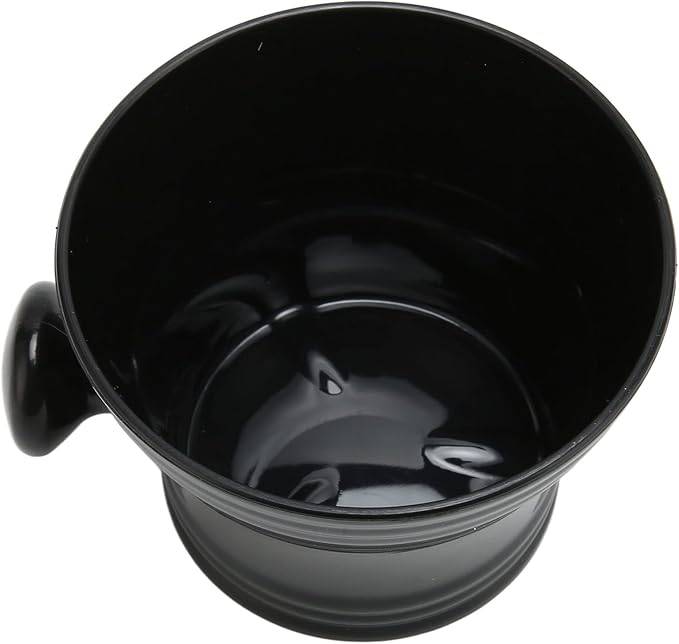 Shaving Soap Bowl Black Plastic Large Capacity Comfortable Grip Plastic Shaving Soap Bowl Foam Shaving Soap Cream Bowl Men Shaving Bowl Shave Mug with Handle for Barber Home Travel