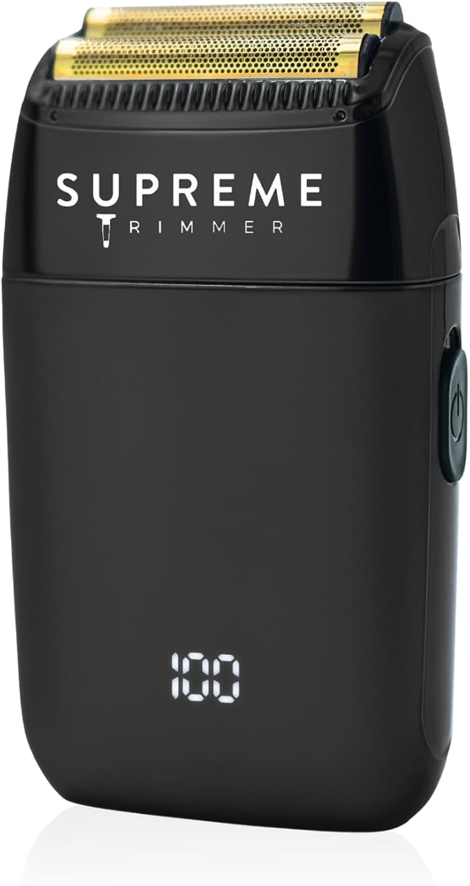 Supreme Trimmer Crunch Lite STF600 | Professional Double Foil Shaver for Men | Cordless & Corded, 60 Min Runtime, Hidden LED Display | Barber Face & Head Finishing Razor