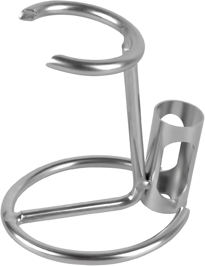 Linkidea Razor Holder Stand, Stainless Steel Shaving Rack for Men's Grooming, Bathroom & Shower Accessories Compatible with Merkur 34HD, Vikings Blade (Silver)