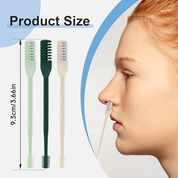 Nasal Hair Cutter, 2025 Upgraded Portable Manual Nasal Hair Trimmer for Women Men, Travel Essentials Nose Hair Remover Grooming Tool for Daily Use Halloween Christmas Gifts (Green, 12 Pcs)