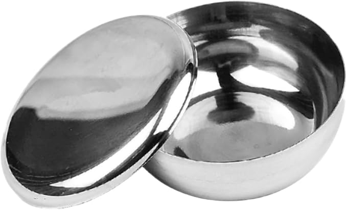 Baluue 1pc Stainless Steel Shaving Bowl Lid Accessory for Men for Traditional Wet Shaving Unbreakable Bubble Bowl for Smooth Lathering