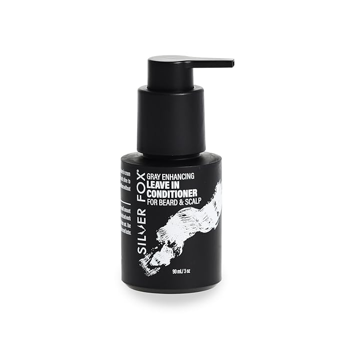 Godefroy Silver Fox Gray Enhancing Beard Brightener For All Hair Types, Leave-In Conditioner Moisturizing Treatment for Gray & Silver Hair Non-Greasy Lightweight for Men’s Beard & Scalp 3 OZ