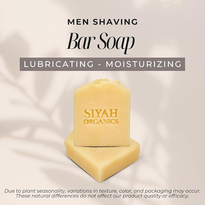 Natural Shaving Bar Soap for Men – For Face & Body – Hydrating and Soothing for Sensitive Skin – Cruelty-Free, No Additives – 4oz