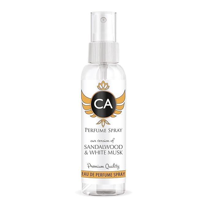 CA Perfume Eco Refill Impression of Sandalwood & White Musk for Unisex Woody Floral Musk Long Lasting Fragrance Eau De Parfum 2 Fl Oz 60ml