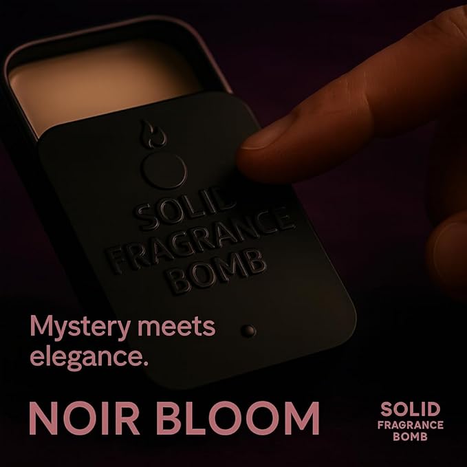 – Premium All-Natural Solid Cologne for Men & Women | Long-Lasting, TSA-Safe, Alcohol-Free, Halal, Handmade Travel Fragrance Balm (Noir Bloom)