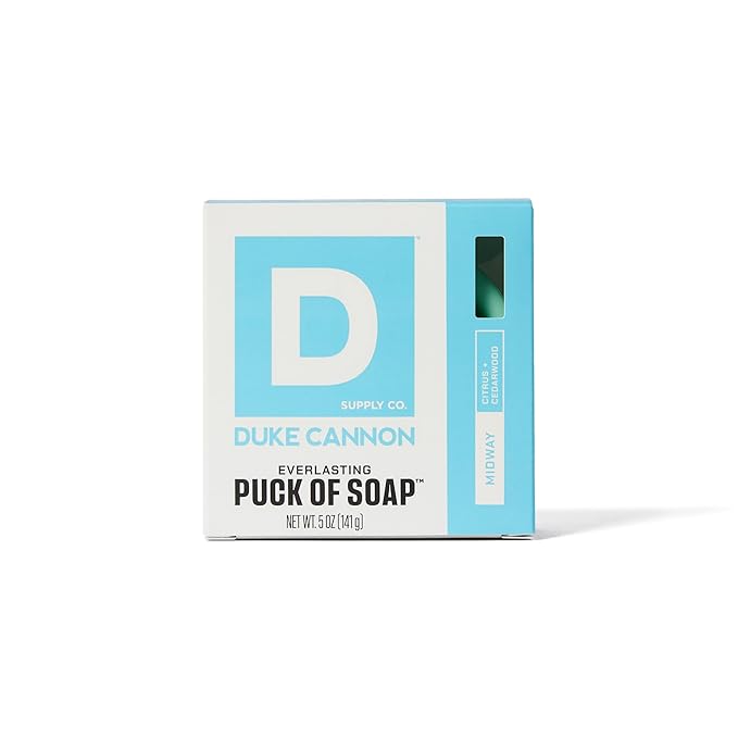 Duke Cannon Supply Co. Bar Soap Puck - Men's Rounded Bar Soap With Masculine Scents - Hydrating & Deep Cleaning - Disc-Shaped Mens Soap - All Skin Types - Midway,5 oz
