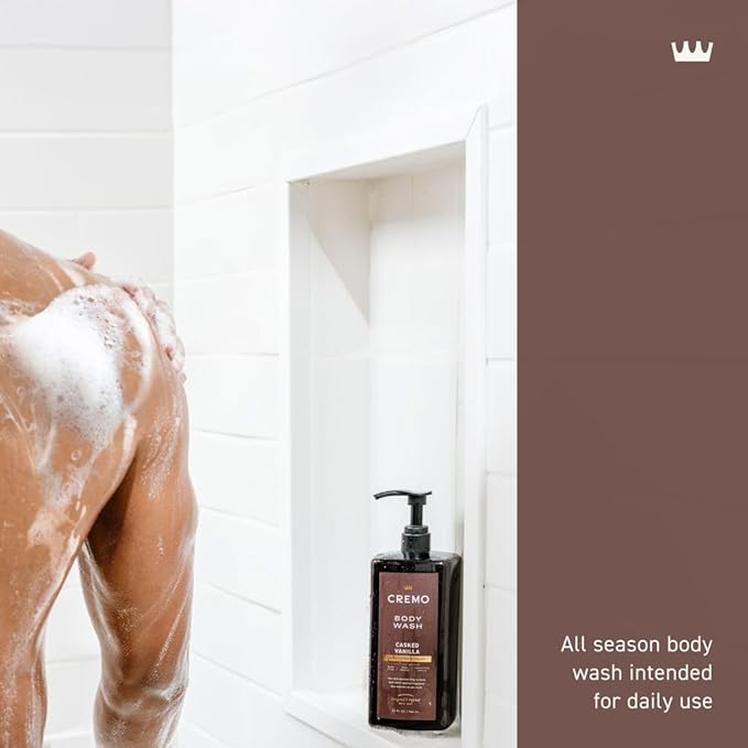 Cremo Rich-Lathering Casked Vanilla Body Wash for Men, 32 Fl Oz