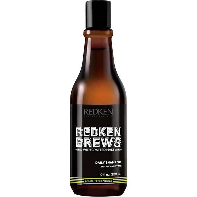 Redken Brews Daily Shampoo For Men - Lightweight Hydrating Cleanser For All Men's Hair Types, Adds Moisture and Shine to Dry Hair, 10 Fl Oz