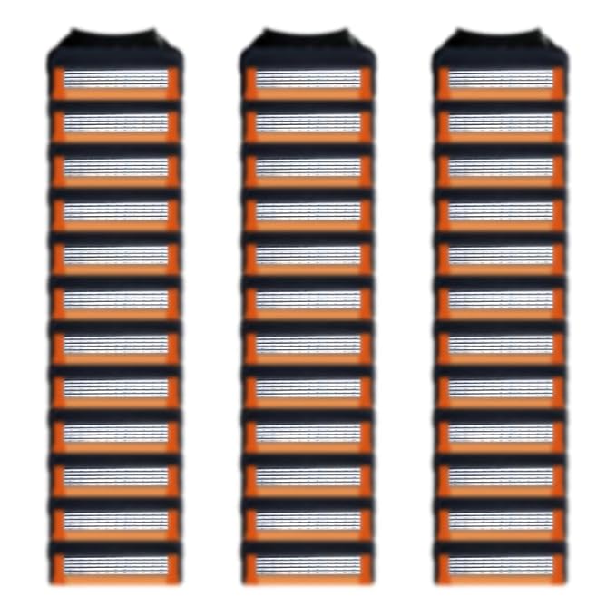 36 Blades Replacement Parts for GL-Fusion 5 Style Razors (Black), Wet Razors Men's Blades Value Packs