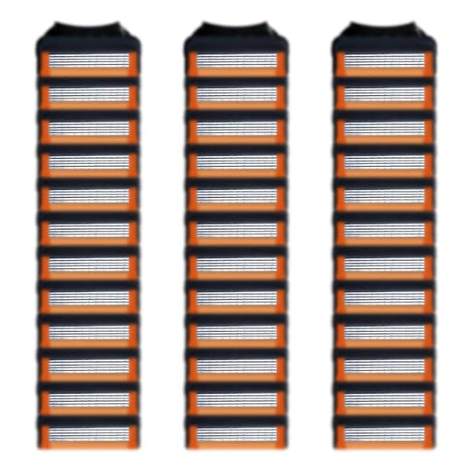 36 Blades Replacement Parts for GL-Fusion 5 Style Razors (Black), Wet Razors Men's Blades Value Packs