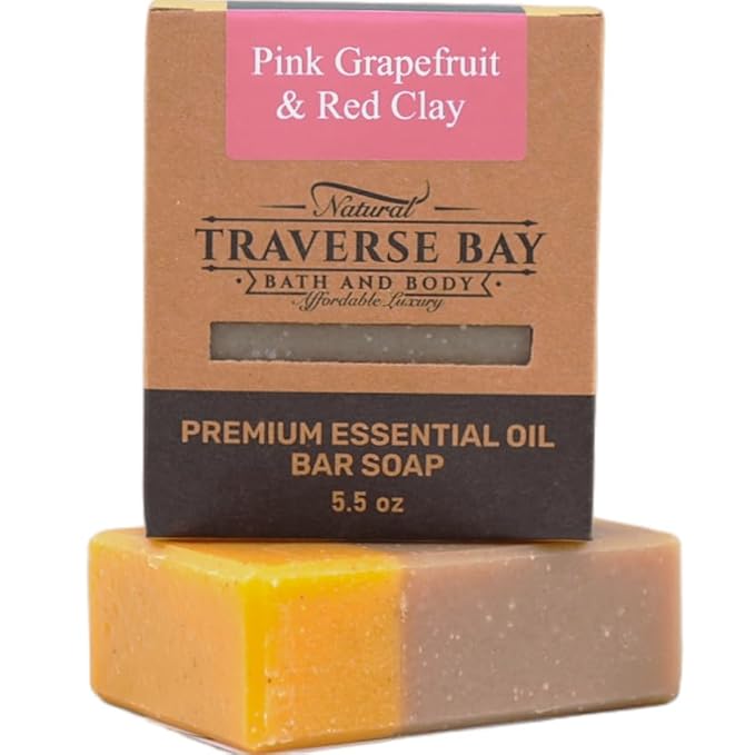 Traverse Bay Bath and Body Natural Cold Process Soap Ultimate Skin 4-Bar Variety Pack, Brown Windsor, French Lavender, Eucalyptus Mint, Bergamot Rose, 5.5 oz Each, 22+ oz Total