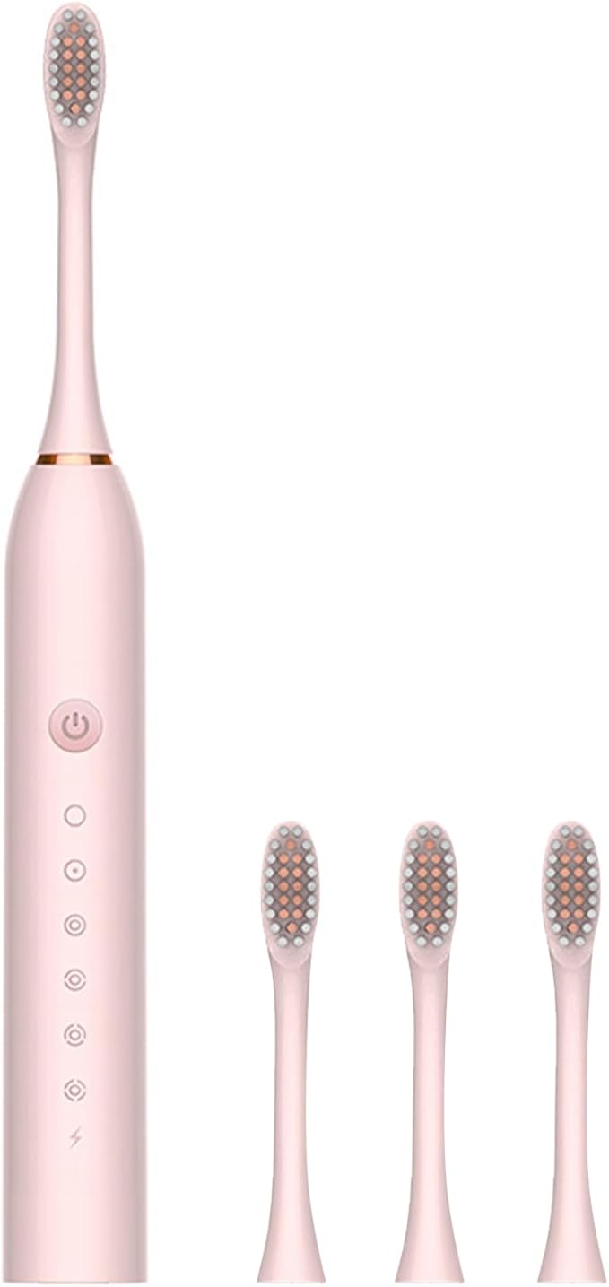 Electric Toothbrushes Adults Rechargeable Toothbrush with 4 Brush Heads and 6 Cleaning Modes Low Noise Waterproof Whiten Toothbrush Smart Timer Longer Life for Women Men Gift Style1 Rechargeable