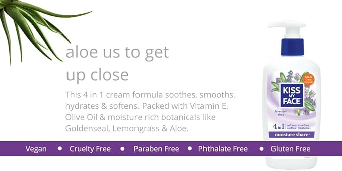 Kiss My Face Vitamin Enriched Moisture Shave with Essential Oils, Lavender & Shea - 11 oz