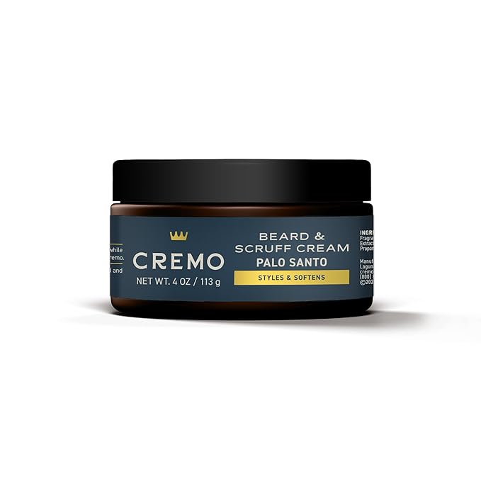 Cremo Beard & Scruff Cream,Palo Santo (Reserve Collection),4 oz - Soothe Beard Itch,Condition and Offer Light-Hold Styling for Stubble and Scruff (Product Packaging May Vary),(Pack of 2)