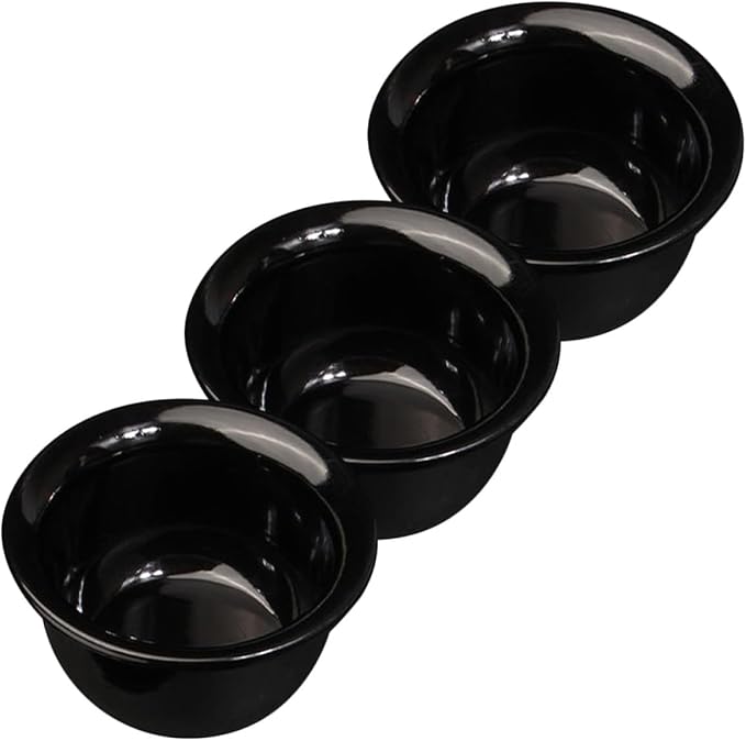 PRETYZOOM 3pcs Men Shaving Bowls Black Shave Cups Reusable Shaving Soap Bowls Men’s Accessory for Wet and Facial Hair Grooming