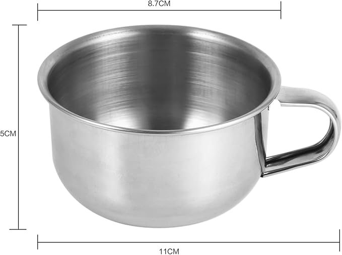 Stainless Steel Shaving Bowl Only, Stainless Steel Shaving Mug, Convenient Stylish Shave Bowl Easy to Wash, Suitable for Traditional Form of Shaving, 4.3 x 2.0in