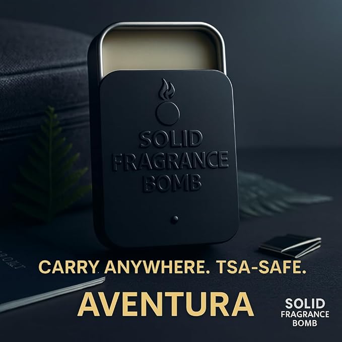 – Premium All-Natural Solid Cologne for Men & Women | Long-Lasting, TSA-Safe, Alcohol-Free, Halal, Handmade Travel Fragrance Balm (Aventura)