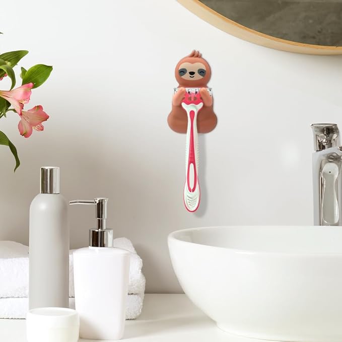 Sloth Shower Razor Holder, Cute Sloth Bathroom Decor, Cute Animal Razor Holder Gifts for Men Women Husband Wife, Couple Gifts for Boyfriend Girlfriend, Women Razor Bathroom Storage Gifts