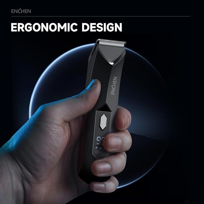 Enchen 4-in-1 Electric Body Hair Trimmer for Men - Ball Trimmer with Replaceable Ceramic Blades | USB Rechargeable, IPX7 Waterproof | Painless Pubic, Face, Underarm & Leg Grooming Tool
