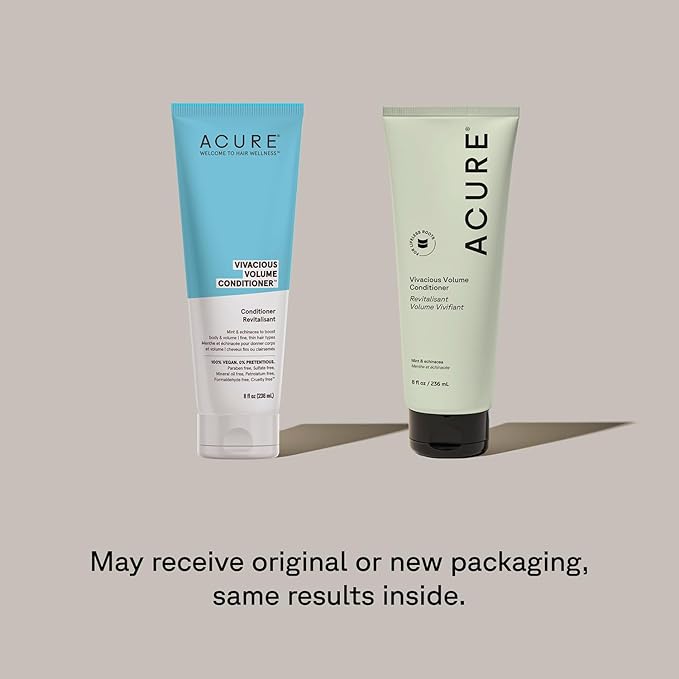 Acure Vivacious Volume Conditioner - Volumizing Conditioner for Women & Men, Lightweight & Moisturizing for Fine, Thinning Hair, Boost & Lift Thin Hair, Paraben & Sulfate Free, Vegan- 8 fl oz (2 Pack)