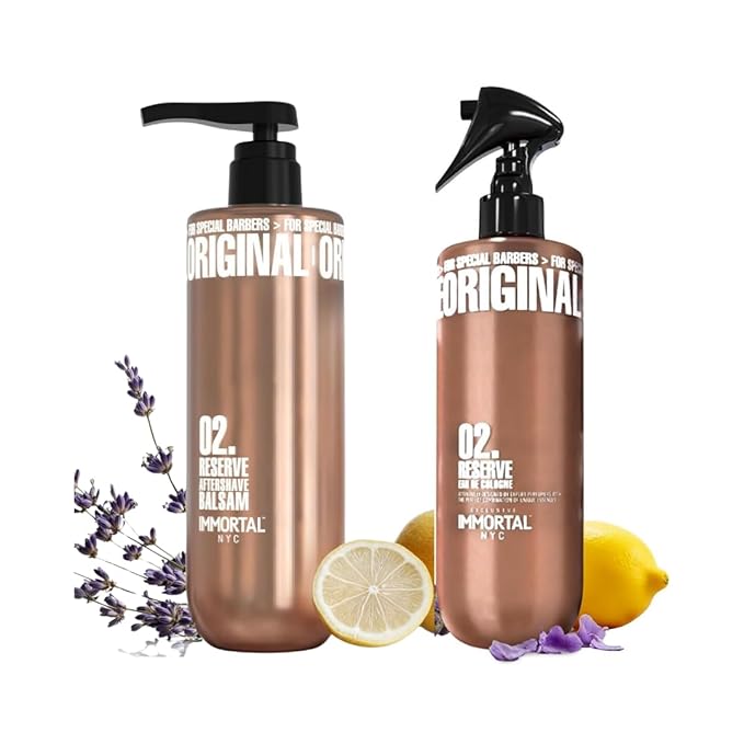 Immortal NYC, AFTERSHAVE SPRAY & BALM/CREAM for Men- Moisturizing & Soothing Formula After Shaving and Cologne - 17 oz (Fruity Floral)