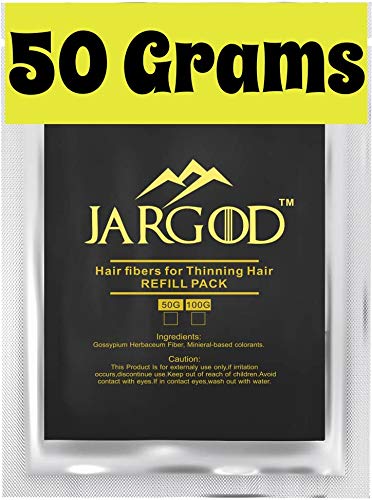 Hair Building fibers (Black) 50 Grams Jargod- Refill Your Existing Fiber Bottle - Hair Loss Concealer For Thinning Hair (Black)