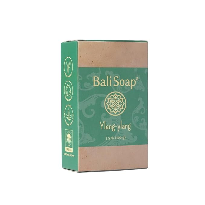 Bali Soap Ylang Ylang Natural Soap Bar for Men & Women, Vegan Handmade Exfoliating Body & Face Wash, Cold Pressed 3 Pack 3.5 oz Each, Gift Set, Moisturizing