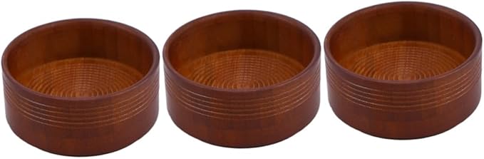 Angoily 3pcs Large Wooden Shaving Soap Bowl Men's Razor Bowl Shaving Foam Cup for Wet