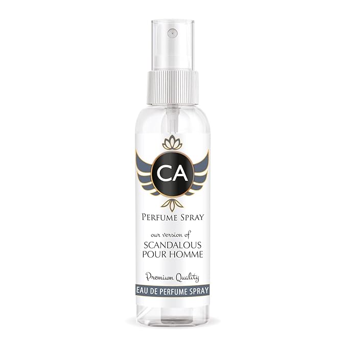 CA Perfume Eco Refill Impression of Scandalous Pour Homme for Men Amber Woody Long Lasting Fragrance Eau De Parfum 2 Fl Oz 60ml