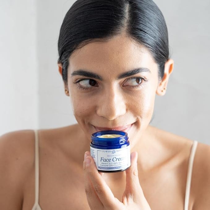 Peak Scents Anti-Aging Face Cream - Nourishing Antioxidant Moisturizer for Women - Anti Wrinkle and Anti Aging Cream for Skin - Green Tea, Grape Seed Oil, Vitamins C & E (1.75 Oz)