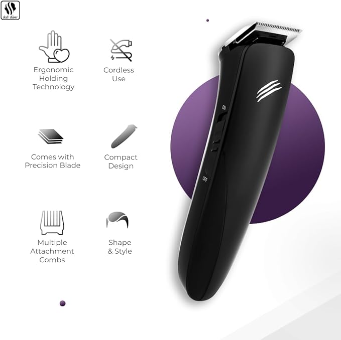Skull Shaver Baby Beast Trimmer - Ultimate Cordless Hair & Beard Grooming Tool - Precision Steel Blades - USB Rechargeable - 4 Combs - Travel-Friendly