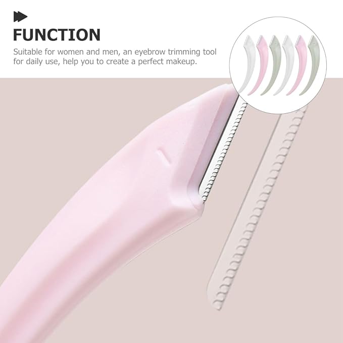 Eyebrow Razors 6-Pack Portable Facial Razor Stainless Steel Eyebrow Trimmer and Hair Remover for Men and Women Compact Design for Precise Grooming