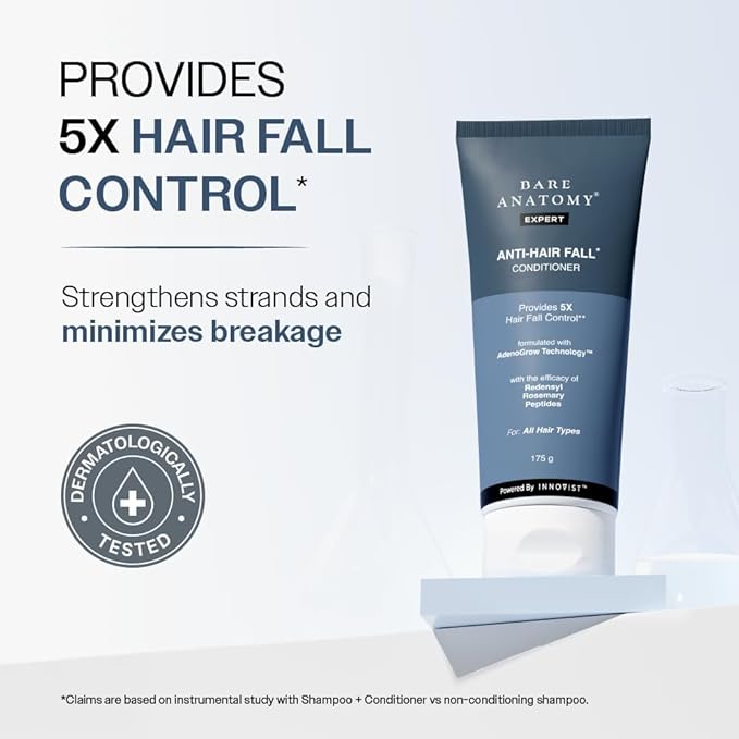 Anti-Hair Fall Conditioner with Redensyl, Rosemary & Peptides | Reduces Thinning & Breakage | Strengthens Strands, Controls Frizz & Adds Shine | For All Types | 175 g