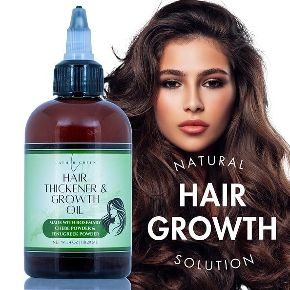 Hair Thickener & Growth Oil With Rosemary, Chebe, Fenugreek & Castor Oil, 4 oz