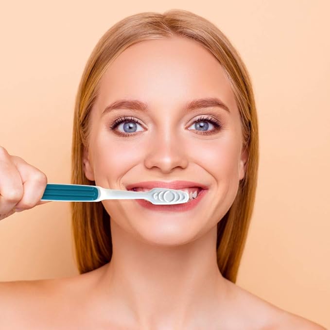 Reach Advanced Design Toothbrush with Toothbrush Cap, Angled Neck, Soft Bi-Level Bristles, Contoured Handle, Tongue Scraper, 6 Count (Pack of 2)