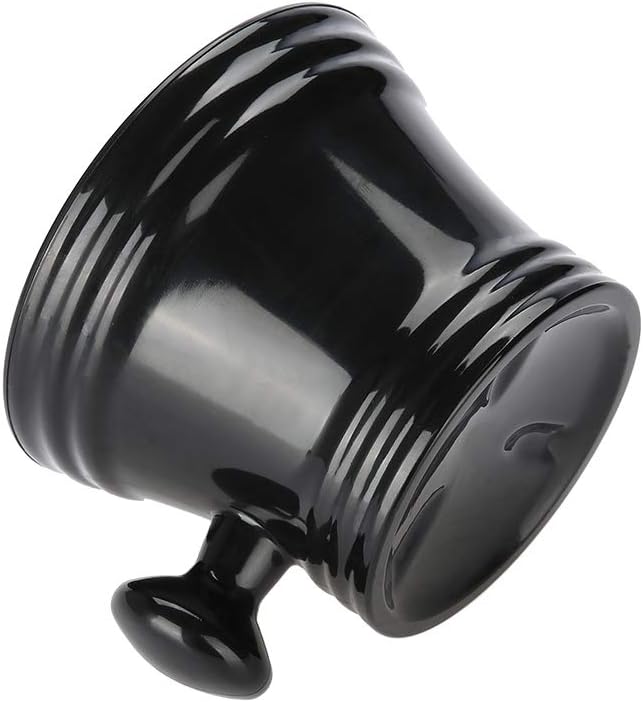 HURRISE Shaving Soap Bowl, Shave Mug For Shave Cream Foam Shaving Cream, Plastic Shaving Soap Bowls for With Handle(Black)