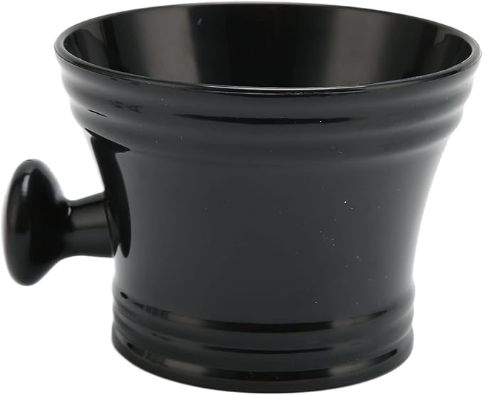 Shaving Bowl, Large Capacity Portable Black Shaving Soap Bowl Shave Mug with Comfortable Grip Handle for Barber and Home Use
