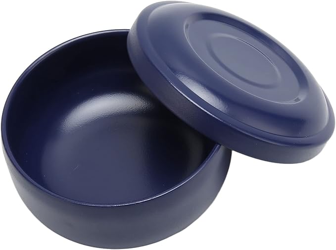 Brrnoo Men Shaving Soap Bowl with Lid, Shaving Bowl for Shaving Cream, Wet Shaving Kit Addition, Dark Blue Shaving Soap Cream Bar with Cover