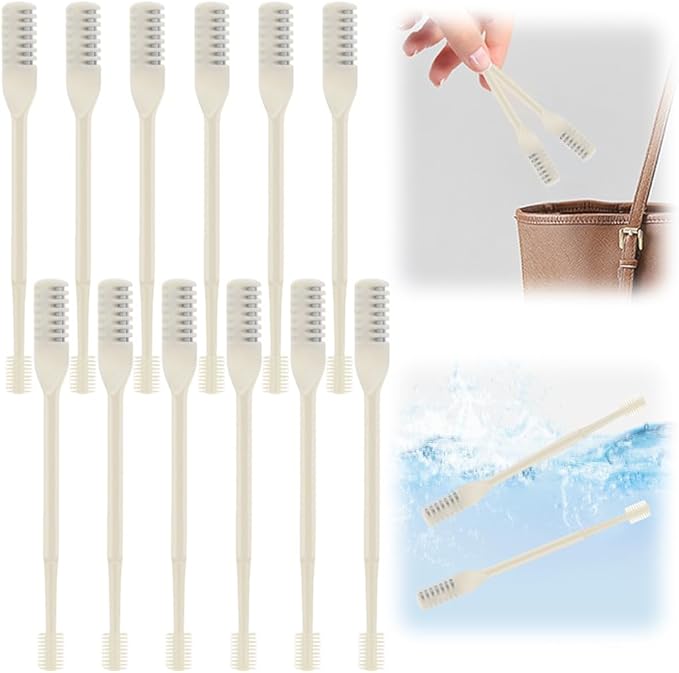 Nasal Hair Cutter, 2025 New Portable Manual Nose Hair Knife, Nasal Hair Trimmer for Men Women, 360 Rotating Nose Hair Removal Tool Travel Essential Halloween Christmas Gifts (Beige, 12 Pcs)