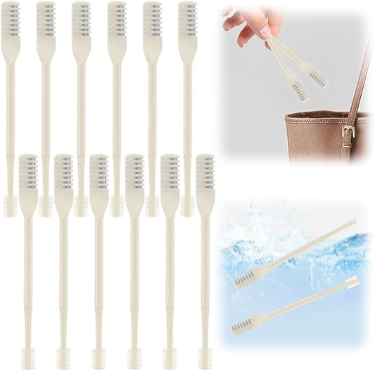 Nasal Hair Cutter, 2025 New Portable Manual Nose Hair Knife, Nasal Hair Trimmer for Men Women, 360 Rotating Nose Hair Removal Tool Travel Essential Halloween Christmas Gifts (Beige, 12 Pcs)