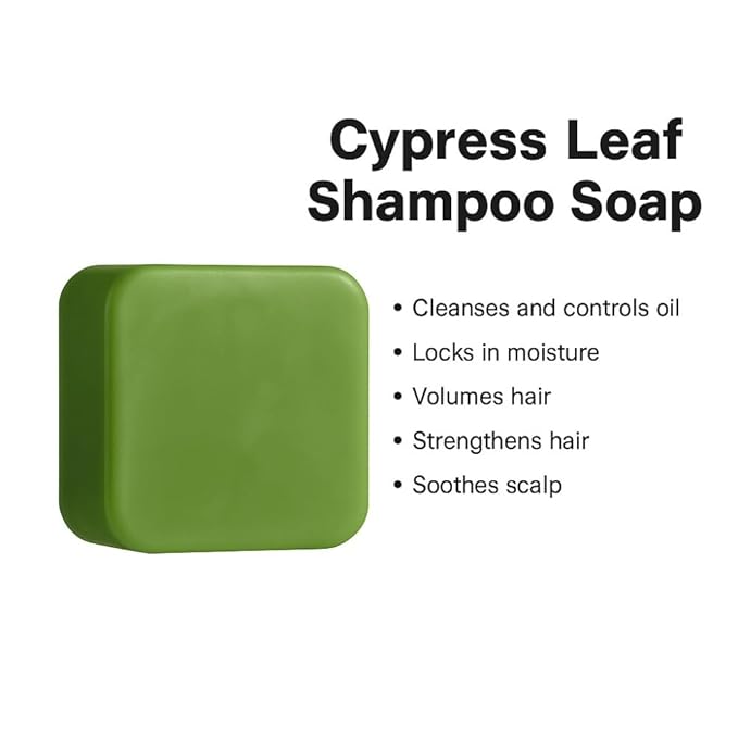 2PCS Herbal Extracts Arborvitae Leaf and Usmal Grass Shampoo Bar, Hair Cleansing Oil Control Hair Growth Shampoo Bar
