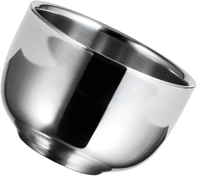 Beaupretty Stainless Steel Shaving Foaming Bowl for Men, Beard Bubble Container with Lathering Function, Household Shaving Soap Bowl for Daily Grooming