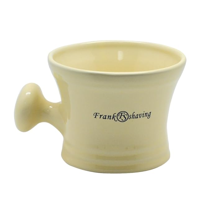 Ivory Color Ceramic Shaving Soap Bowl Mug With Ball Handle